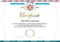 Official certificate with elegant colorful rosette