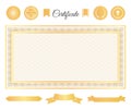 Official Certificate Gold Decorative Elements Set Royalty Free Stock Photo