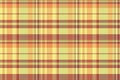 Official check seamless texture, beautiful fabric background tartan. Part vector textile pattern plaid in yellow and red colors