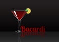 Official cocktail icon, The Unforgettable Bacardi cartoon illustration