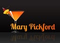 Official cocktail icon, The Unforgettable Mary Pickford cartoon illustration