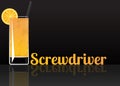 Official cocktail icon, The Unforgettable Screwdriver cartoon illustration