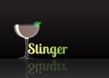 Official cocktail icon, The Unforgettable Stinger cartoon illustration