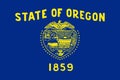 The official current flag of USA state Oregon. State flag of the state Oregon. Illustration