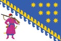 Flag of the DNIPROPETROVSK SICHESLAV OBLAST, UKRAINE