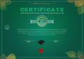 Official dark green education certificate. Autumn leaves on school board and realistic graduation hat. Back to school Royalty Free Stock Photo