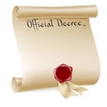 Official Decree Scroll With Red Wax Seal