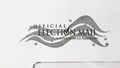 Official Elections Mail Logo on envelop. Mail in Ballots for Presidential Primary Elections.