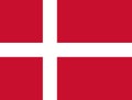 Official flag of Denmark. Flag of the Kingdom of Denmark with the correct proportions and colors. Red rectangular cloth with the