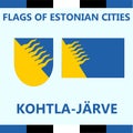 Official Flag of Estonian city Kohtla-Jarve Royalty Free Stock Photo