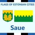 Official Flag of Estonian city Saue Royalty Free Stock Photo