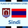 Official Flag of Estonian city Sindi Royalty Free Stock Photo