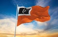 official flag of Hulu Terengganu, Terengganu Malaysia at cloudy