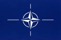 Official flag of the North Atlantic Treaty Organization. NATO sign and symbol of international Alliance