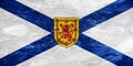 Official flag of Nova Scotia. Province of Canada. Conceptual collage on ice texture Royalty Free Stock Photo