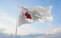 official flag of Standard of Commander, Japan at cloudy sky back