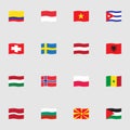 Official flags collection, flat icons set Royalty Free Stock Photo