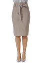 Official formal midi split skirt cut close up photo on model in hith heels