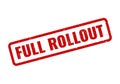 Official full rollout red rectangular grunge rubber stamp for business and project implementation success Royalty Free Stock Photo
