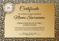 Official gold black marble certificate Luxury background emblem