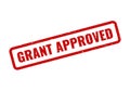 Official Grant Approved rectangular rubber stamp mark displaying acceptance and validation Royalty Free Stock Photo