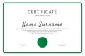 Official green certificate template, vector illustration Royalty Free Stock Photo