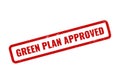 Official Green Plan Approved rectangular rubber stamp mark displaying environmental initiative success Royalty Free Stock Photo
