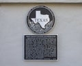 Official Historical Medallion of The Jeff Davis County Courthouse in the town of Fort Davis, Texas. Royalty Free Stock Photo