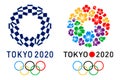 Official logo of the 2020 Summer Olympic Games in Tokyo, and logo of Tokyo Candidate City Royalty Free Stock Photo
