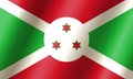 The official national flag of Burundi.Vector.3D illustration.Highly detailed flag of Burundi,with official proportions and color