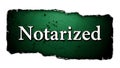 Official notarized stamp graphic with textured green background and white border Royalty Free Stock Photo