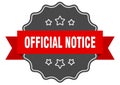 official notice label. official notice isolated seal. sticker. sign