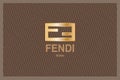 Official pattern of Fendi x supreme in dark brown color Vector illustration