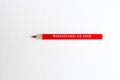 Official red pencil used for voting during the March 2022 local council elections in The Netherlands Royalty Free Stock Photo