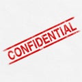 Official red stamp with confidential text diagonal imprint symbol document security concept isolated on white background Royalty Free Stock Photo