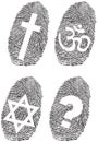 Official religion and fingerprint Royalty Free Stock Photo