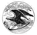 The official seal of the U.S. state of Alabama in 1889 vintage illustration