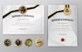 Official silver certificate with gold design elements. emblem, gold text. Luxury background