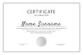 Official silver certificate template, vector illustration