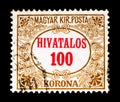 Official Stamp, triangular punching, serie, circa 1922