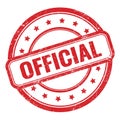 OFFICIAL text on red grungy vintage round stamp Royalty Free Stock Photo