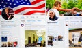 Trump and Obama Twitter pages Royalty Free Stock Photo