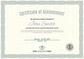 Official white certificate of a4 format with green guilloche border. Official simple blank Royalty Free Stock Photo