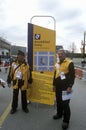 Official workers patrolling during 2002 Winter Olympics, Salt Lake City, UT