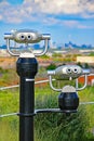 These Tower Viewers Are Pointed Towards The Downtown Toronto Skyline Royalty Free Stock Photo