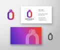 Officials Abstract Vector Logo and Business Card Template. Friends, Partners or Brothers Handshake Incorporated in the Royalty Free Stock Photo