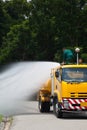 Officials are spraying water from the atomizer Royalty Free Stock Photo