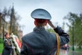 The officier of the Honor Guard of the 154 Preobrazhensky Regiment in the infantry uniform Royalty Free Stock Photo