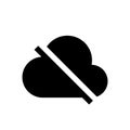 Offline Cloud Icon Vector. No Access Internet Symbol Royalty Free Stock Photo