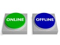 Offline Online Buttons Shows Off-Line Or On-Line